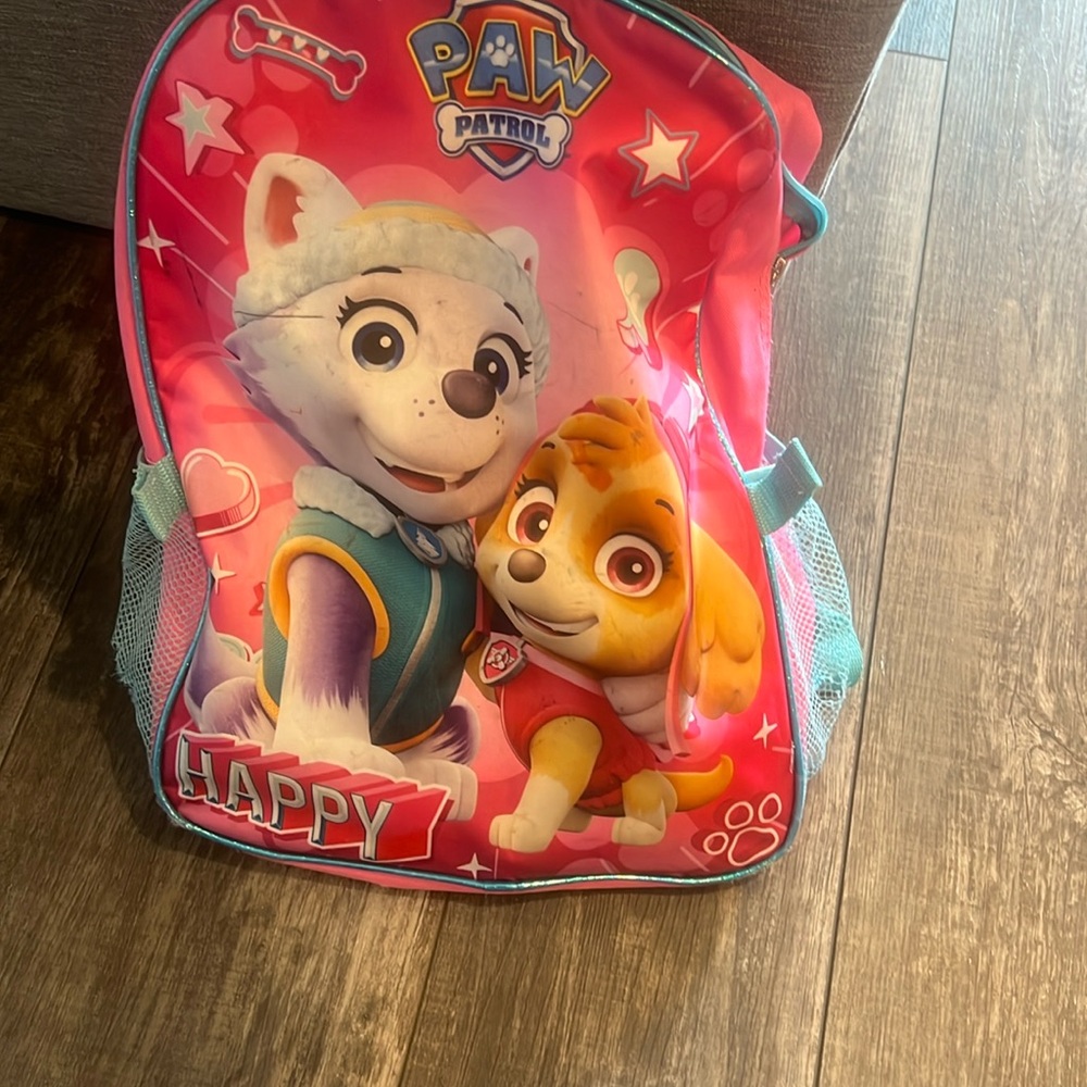 Paw patrol backpack with lunch box